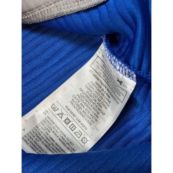 Adidas Golf Blue Full-Zip Ribbed Jacket With Embroidered OWL Logo Medium Size - Picture 7 of 10